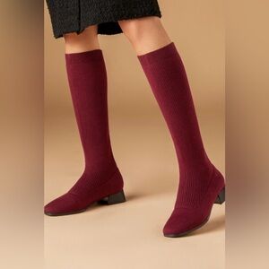 Vivian knee high boots burgundy boots